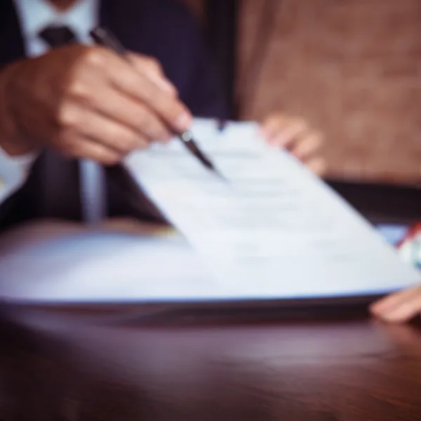 Image showing a lawyer preparing documents for court.